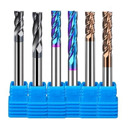 Solidi 1/4&quot; 2 del carburo Hrc55 pezzo quadrato piano dell'utensile per il taglio del mulino di estremità di sgrossatura di 4 flauto