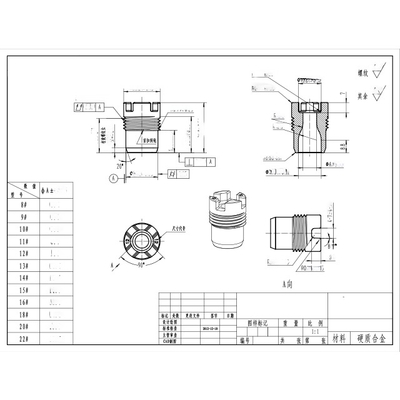 YG8 YG9C ugello di carburo di tungsteno per la perforazione PDC di 7-13 mm di diametro di poro