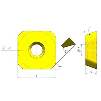 Inserto di fresatura CNC di precisione con angolo di 20° ± 0,025 Tolleranza e lunghezza di 13,308 mm per alta stabilità