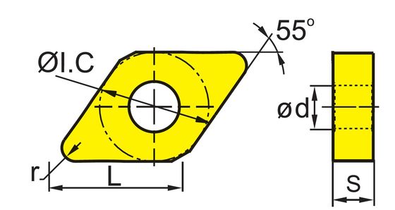 Inserto CNC ad alta efficienza DNMG con angolo D di 55° e angolo N di 0° per la tornitura di precisione in acciaio e in acciaio inossidabile