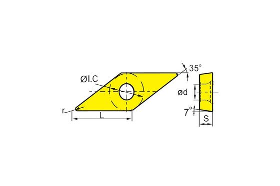 Inserto CNC VCMT progettato con precisione con angolo 35° V e 7° C per il taglio ad alta temperatura di leghe