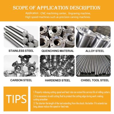 Fabbricazione a 4 flutti di carburo di tungsteno con rivestimento nACo4 per la lavorazione dell'acciaio inossidabile