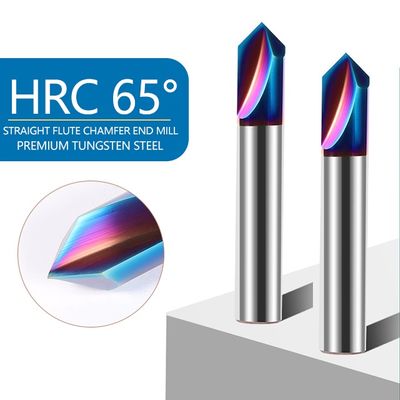 Strumento di camferatura a due flauti a 65° con angolo di 90°