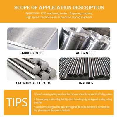 70° Durezza HRC 4-Flute Tungsteno Carbide End Mill con rivestimento Alnovz3 Specializzato per stainless steel CNC Milling Cutter