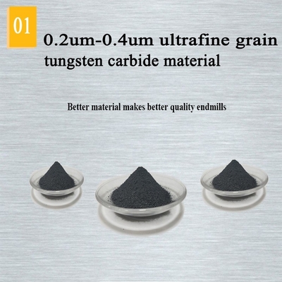 Solidi 1/4&quot; 2 del carburo Hrc55 pezzo quadrato piano dell'utensile per il taglio del mulino di estremità di sgrossatura di 4 flauto