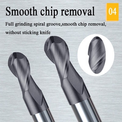 Mulino di estremità del carburo di tungsteno di CNC 2mm 12mm 6mm frese del naso della palla da 200 millimetri 6 Ballnose